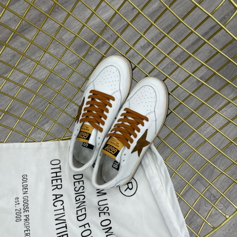2024 Unisex GGDB White Brown Leather Sneakers MJ00260