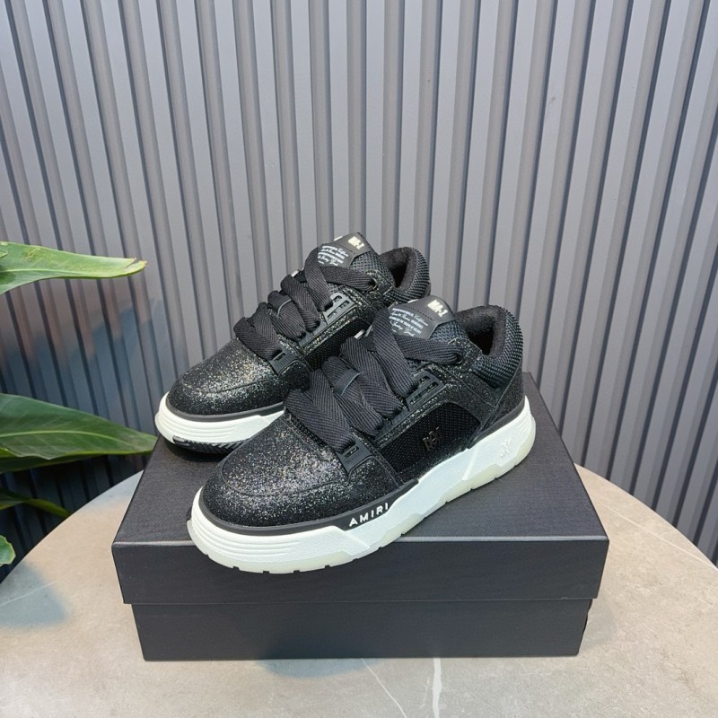 2024 Men Amiri Black Mesh Leather Sneakers MJ00360
