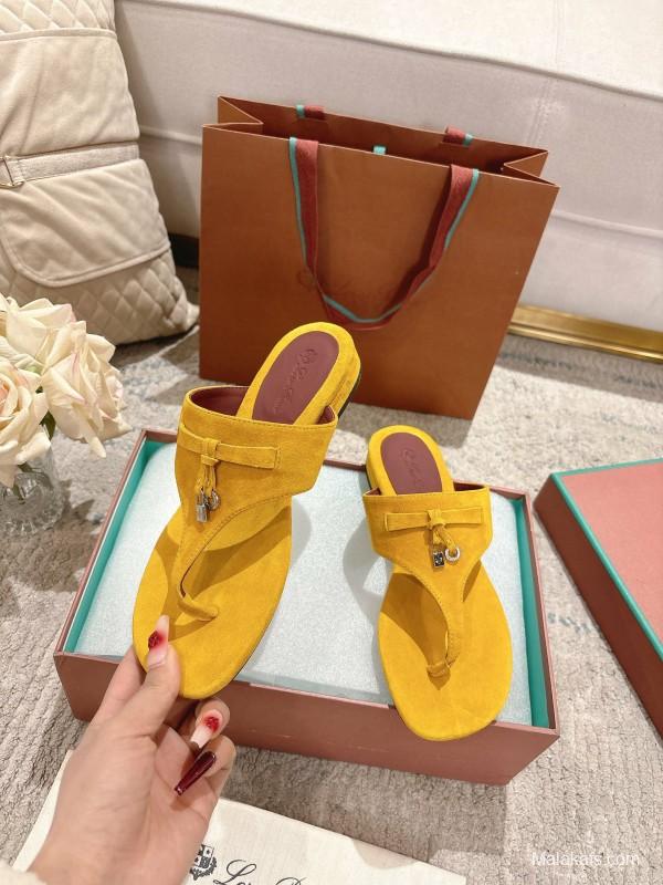 2025 Slippers LP Yellow Suede Slippers LY00250