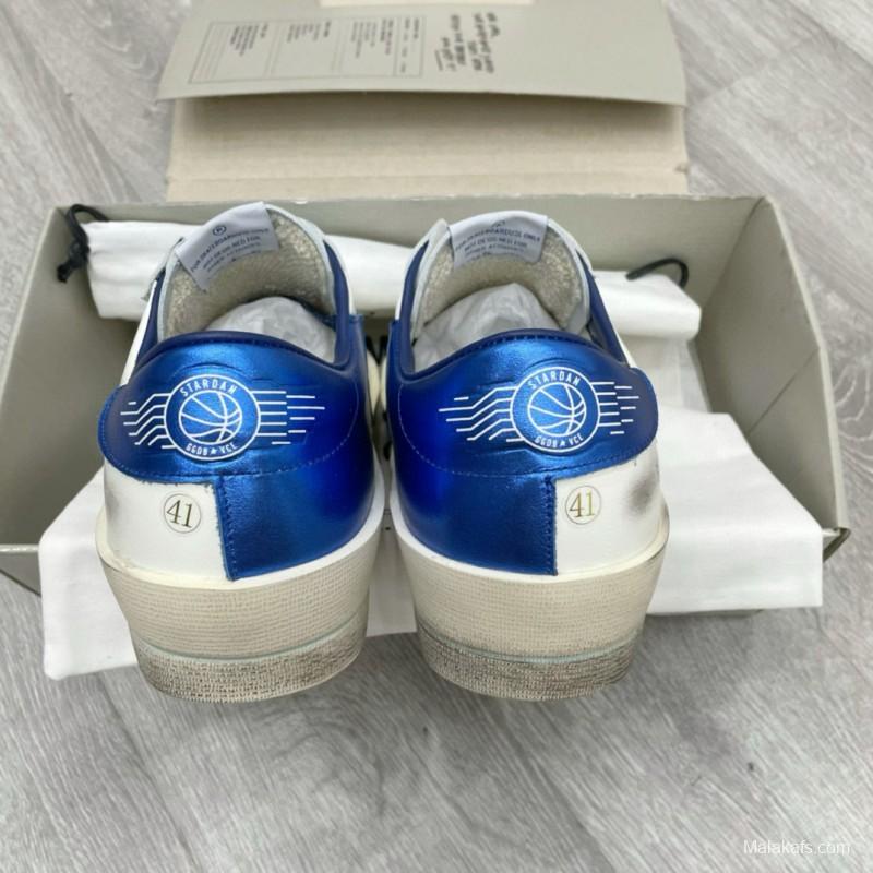 2024 Unisex GGDB White Blue Leather Sneakers STARDAN