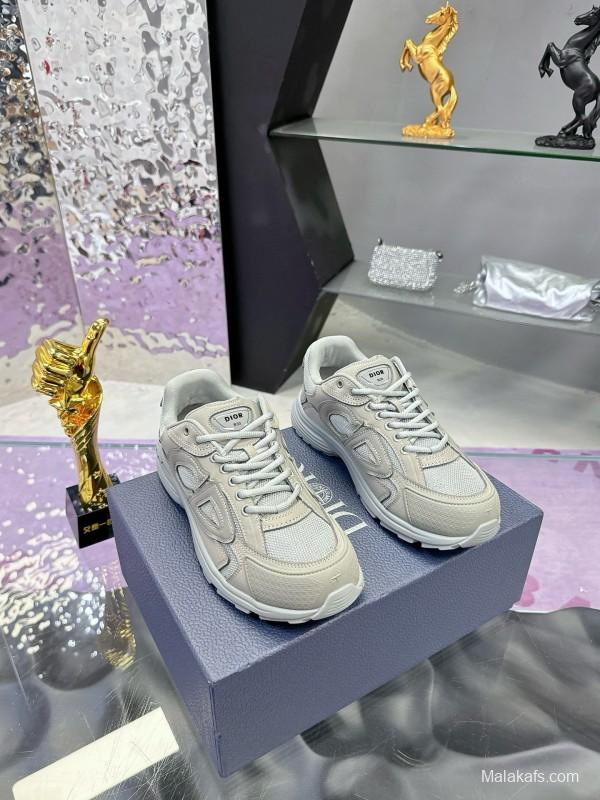 2024 Unisex Dior Stone Island B30 Beige White Mesh Sneakers MJ00330