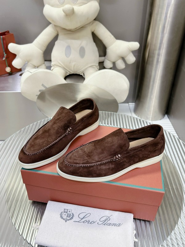 2024 Men LP Brown Suede Loafers MJ00270
