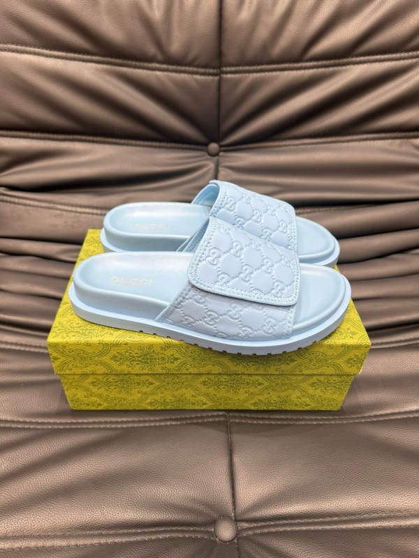 2024 Slippers Gucci Light Blue Synthetic Leather Slippers MJ00200