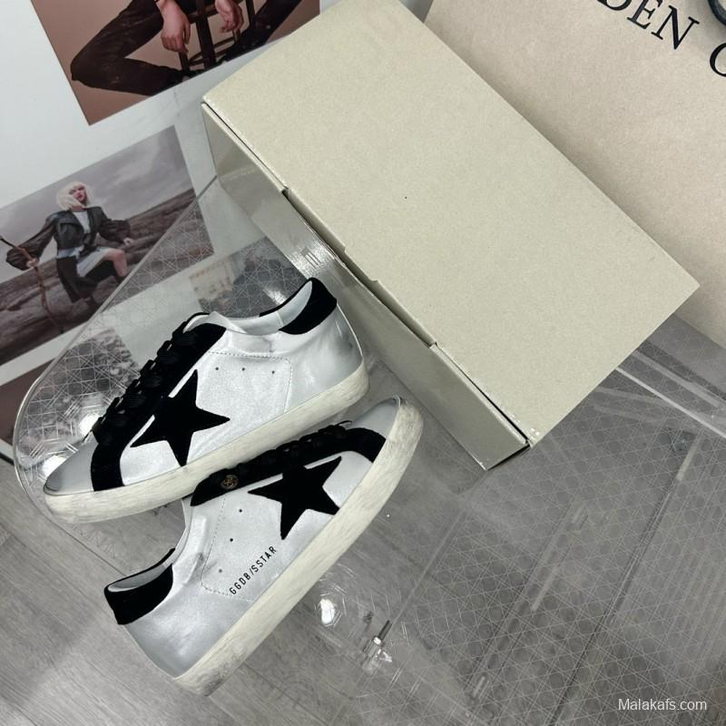 2025 Unisex GGDB White Black Leather Sneakers