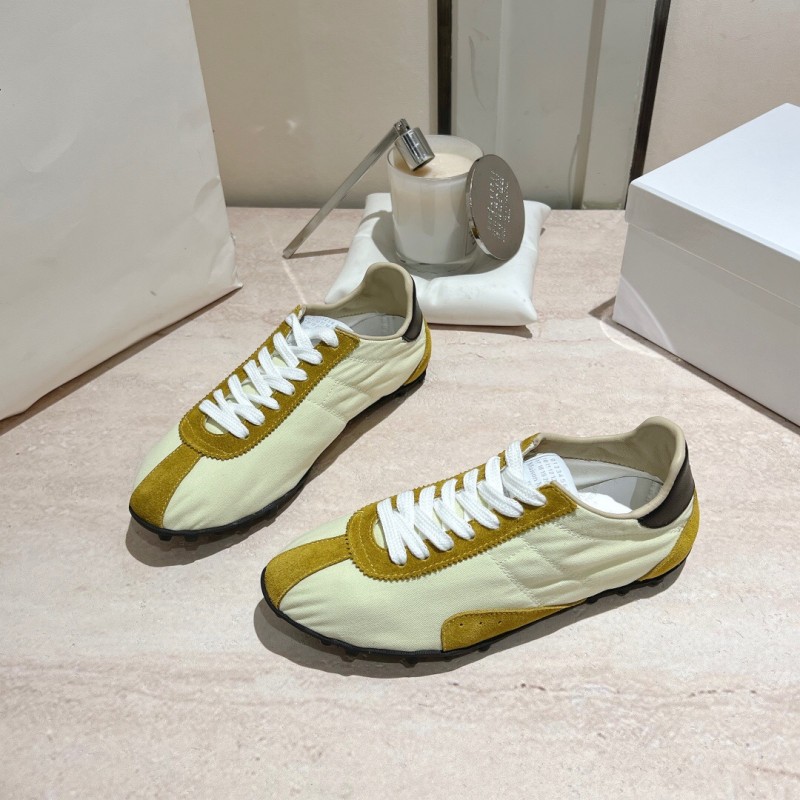 2025 Unisex MM6 Maison Margiela Yellow White Nylon Suede Sneakers