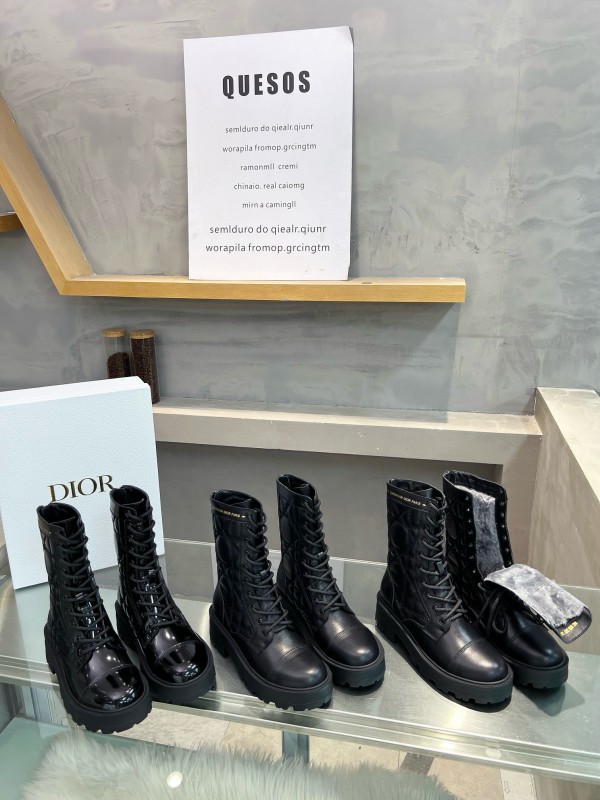 2024 Women Dior Black Leather Boots MJ00430