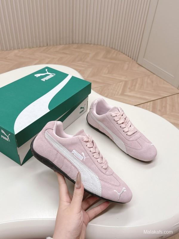 2025 Women Puma Pink Suede Sneakers LY00280