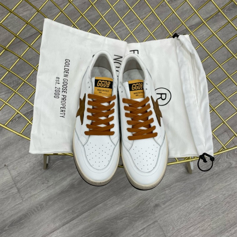 2024 Unisex GGDB White Brown Leather Sneakers MJ00260