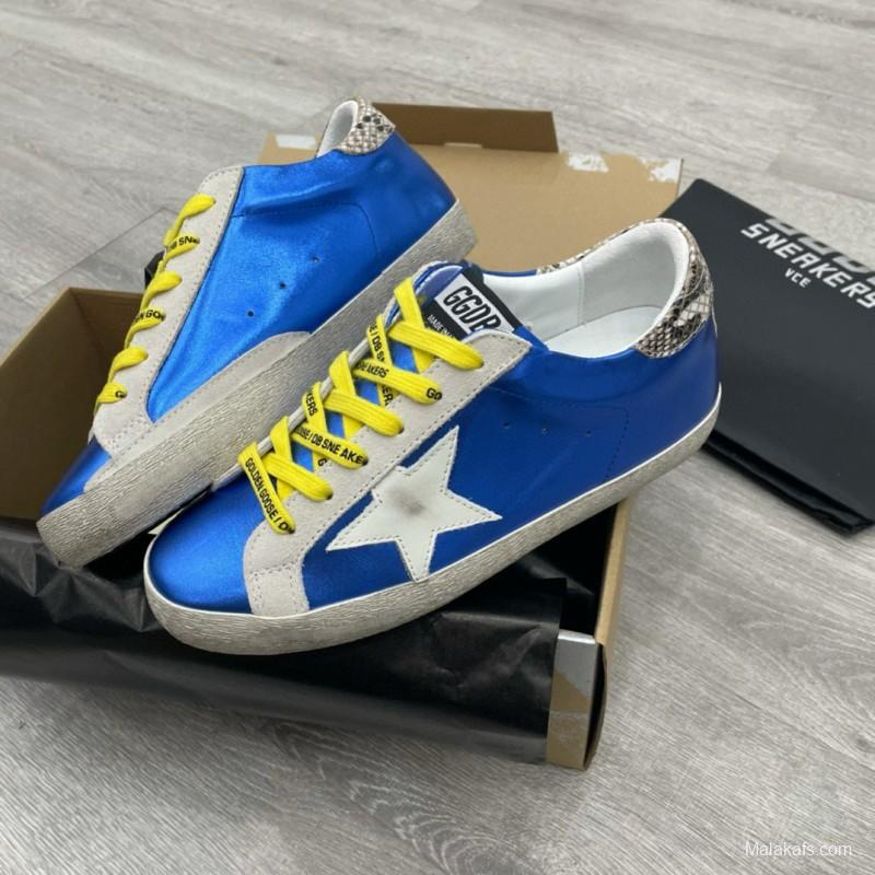 2025 Unisex GGDB Blue White Leather Sneakers