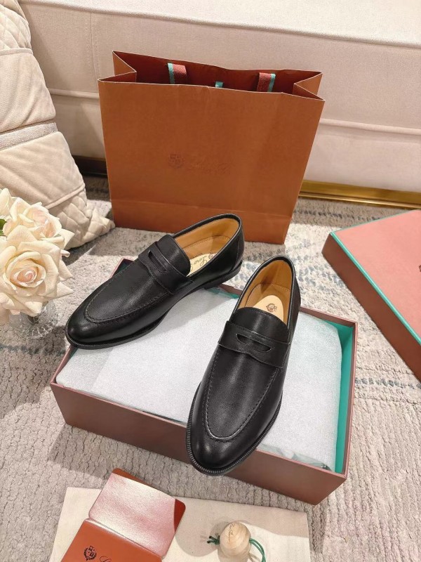 2025 Women Le Parmentier Black Leather Loafers LY00340