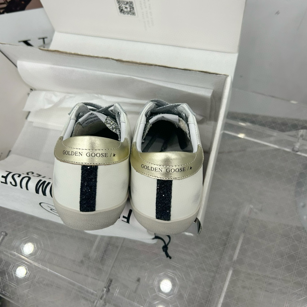 2025 Women GGDB White Leopard Print Leather Sneakers