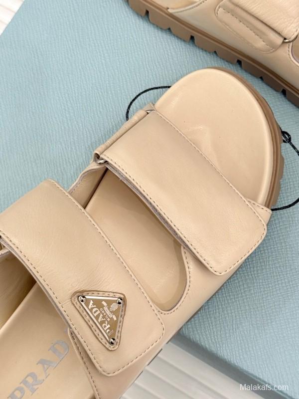 2025 Slippers Prada Beige Lambskin Slippers