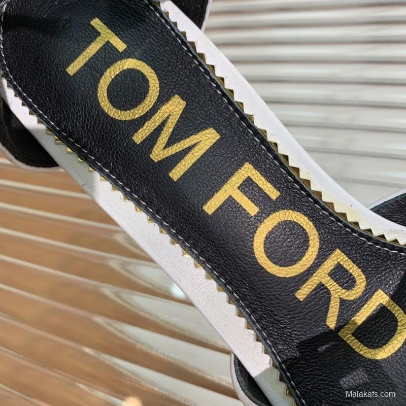 2025 Women TOM FORD White Gold Leather Pointed Toe Pumps KFY00320