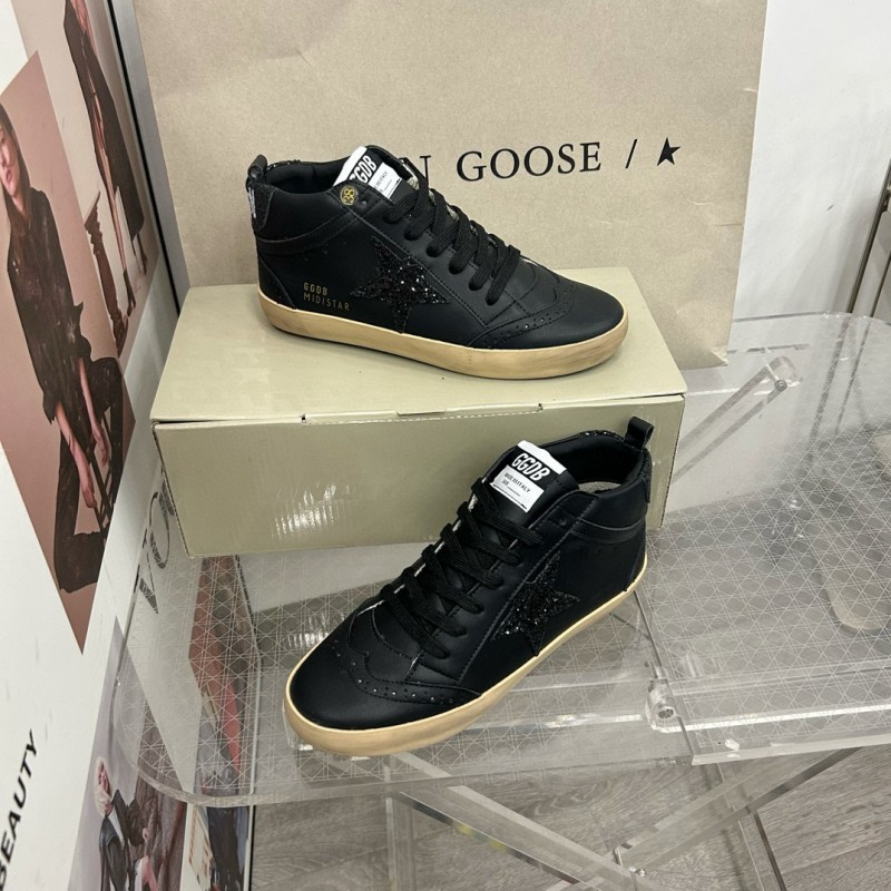 2024 Unisex GGDB Black Leather High Top Sneakers MJ00300