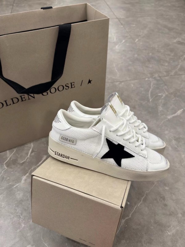 2024 Unisex GGDB White Black Leather Mesh Low Top Sneakers MJ00260