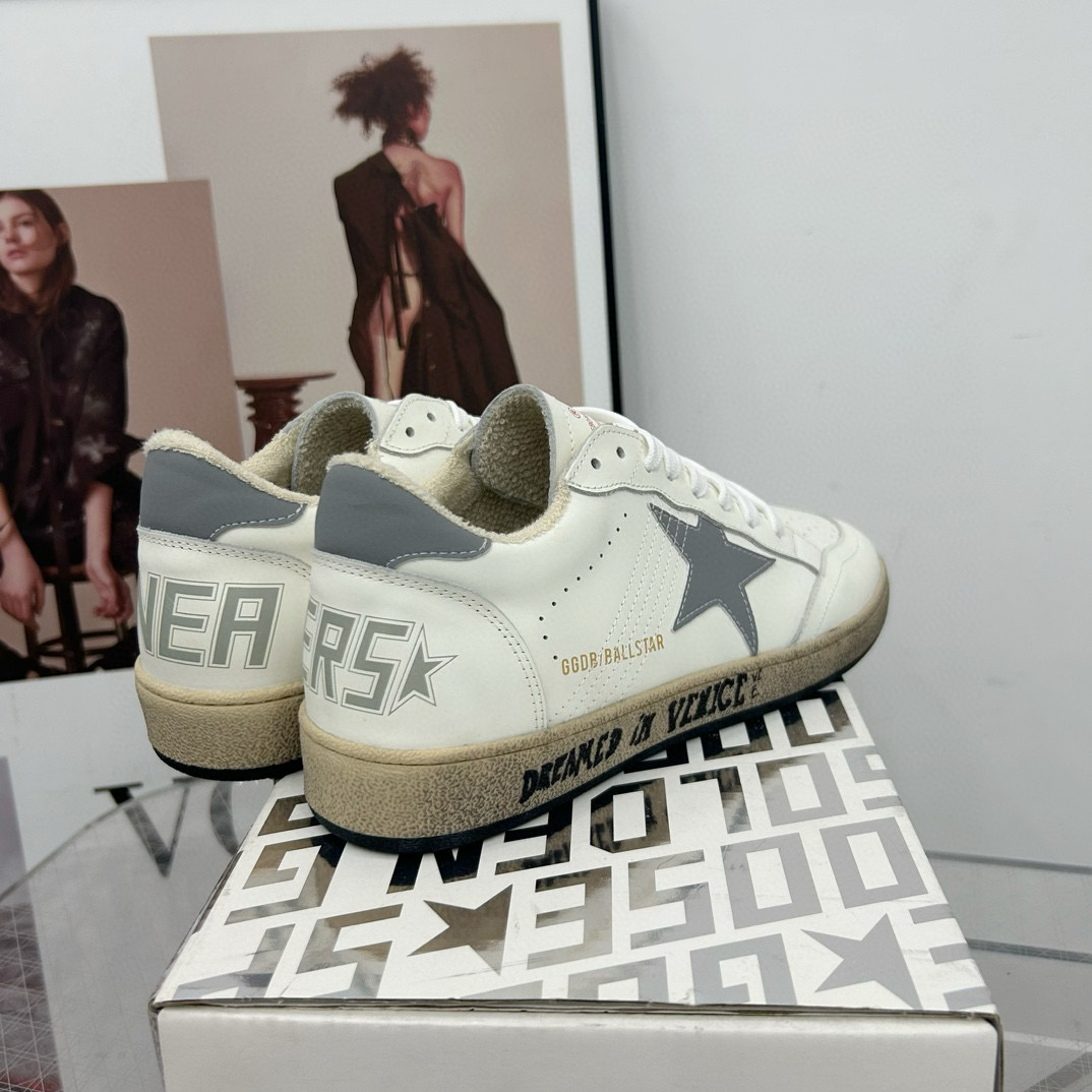 2024 Unisex GGDB White Grey Leather Sneakers MJ00260