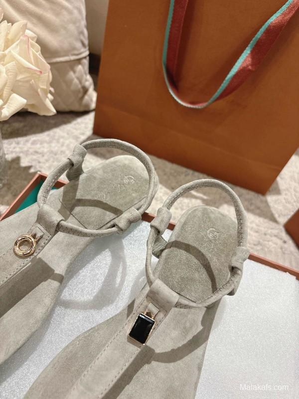 2025 Women LP Beige Suede Sandals LY00250