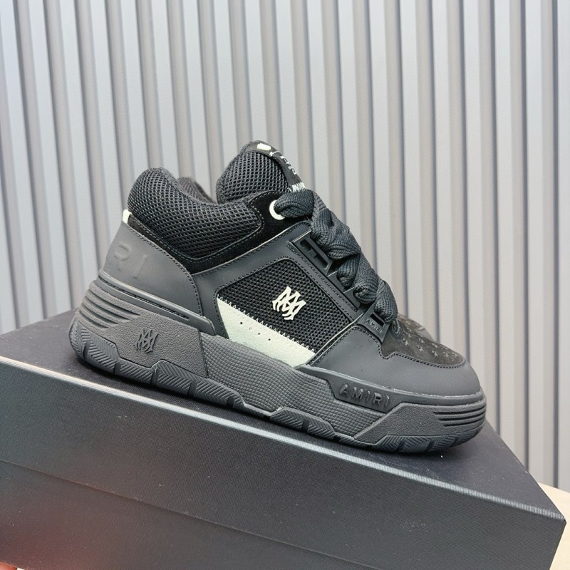 2024 Men Amiri Black Mesh Leather Sneakers MJ00360