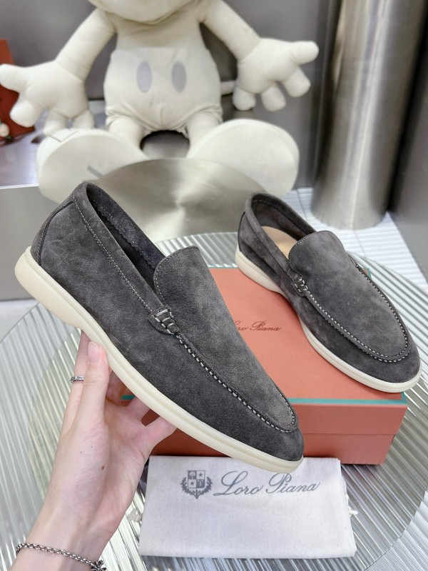2024 Unisex Le Parmentier Grey Suede Loafers MJ00270
