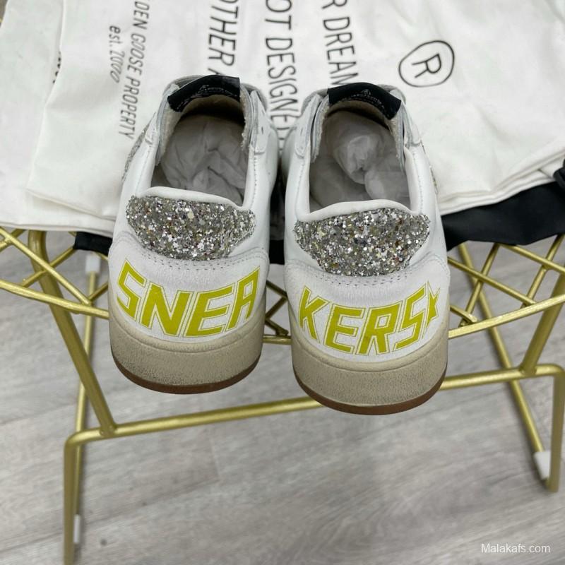 2024 Unisex GGDB White Silver Leather Sneakers MJ00260