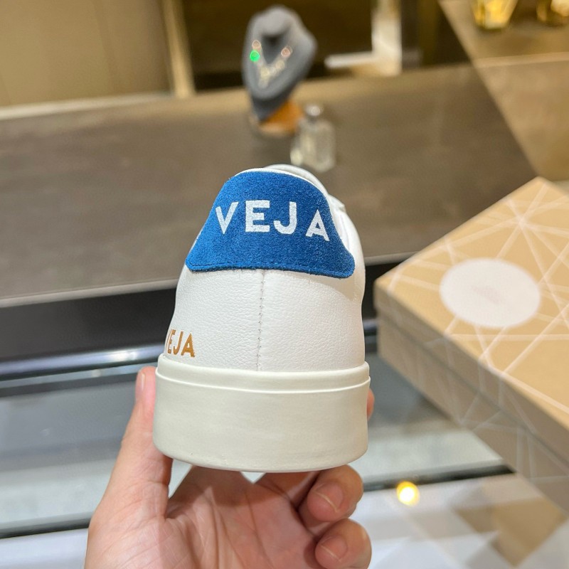 2025 Unisex VEJA White Blue Leather Canvas Sneakers MJ00240