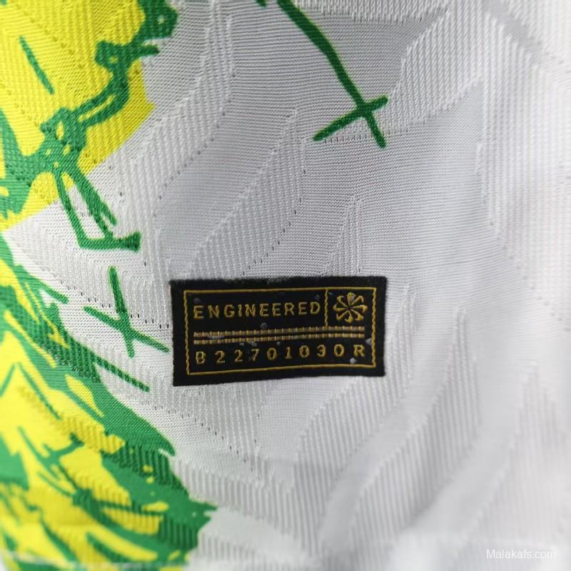 Player Version 2025 Brazil White with Rooster Print Jersey