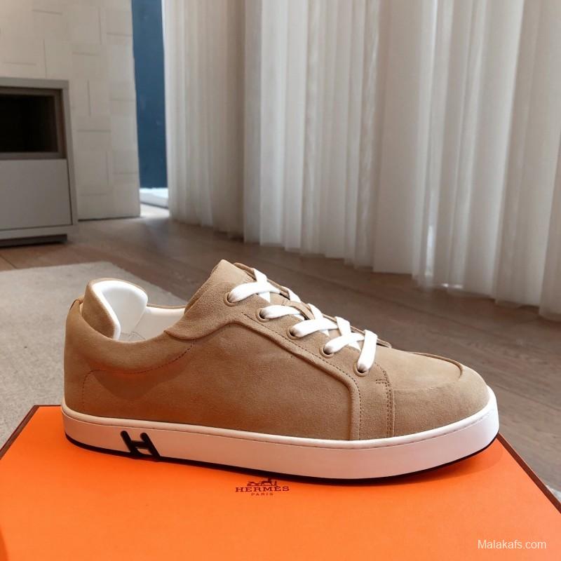 2025 Unisex H Brown Beige Suede Sneakers AS00380