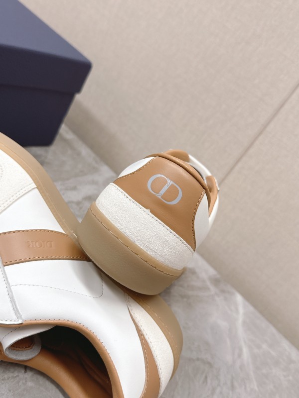2025 Unisex Dior White Amber Leather Sneakers KFY00300