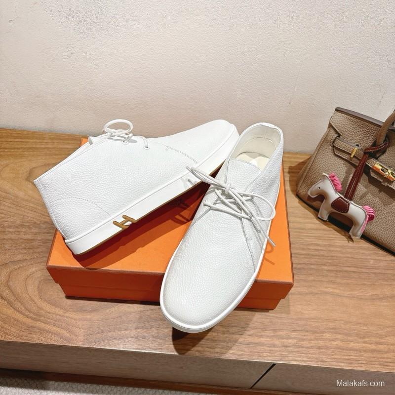 2025 Unisex H White Leather Classic Boots AS00380