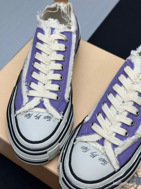 2025 Unisex XVESSEL Purple White Canvas Plimsolls Vulcanized AS00240