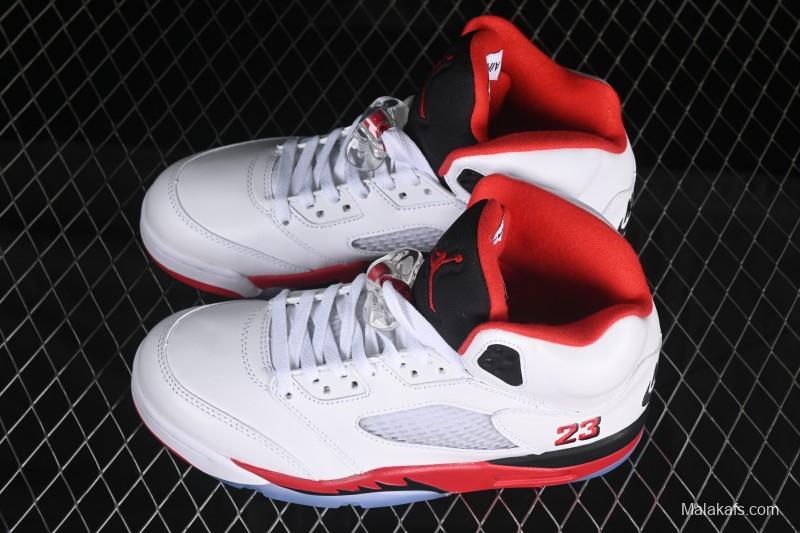Nike Air Jordan 5 Retro Fire Red Black Tongue Basketball Shoes - HQ7978-101
