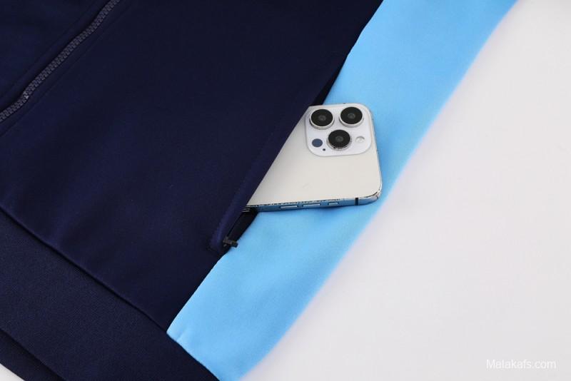 2025 NIKE Light Blue/Navy Full Zipper Jacket +Long Pants