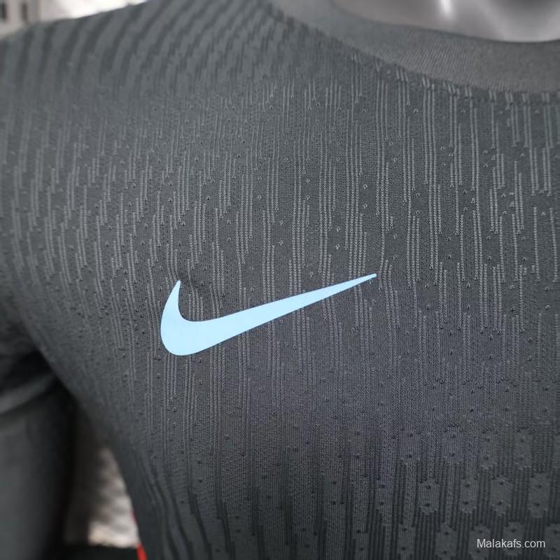 Player Version 2025 England Away Black Long Sleeve Jersey