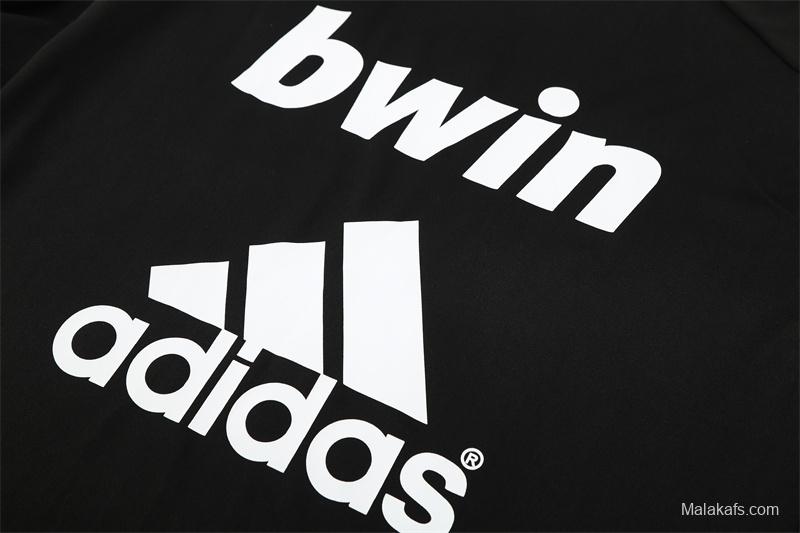 Retro 11/12 Real Madrid Black Half Zipper Jacket+Long Pants