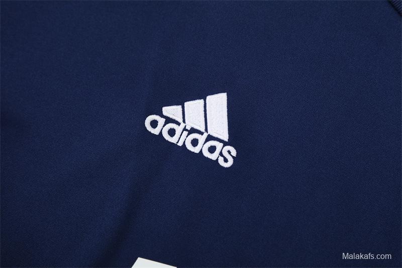 Retro 12/13 Real Madrid Royal Blue Half Zipper Jacket+Long Pants