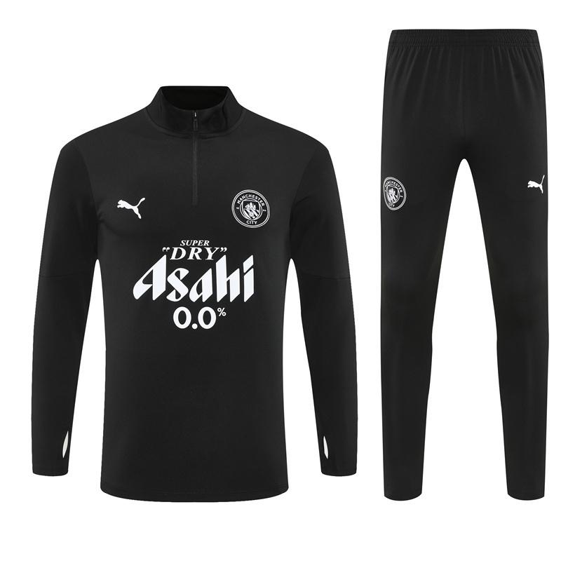 25/26 Manchester City Black Half Zipper Jacket+Long Pants