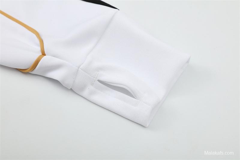 Retro 11/12 Real Madrid White Half Zipper Jacket+Long Pants