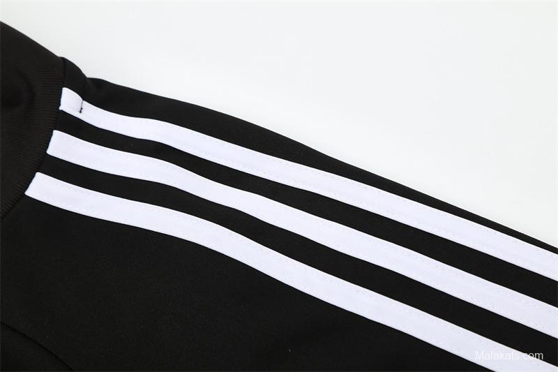 Retro 08/09 Real Madrid Black Half Zipper Jacket+Long Pants