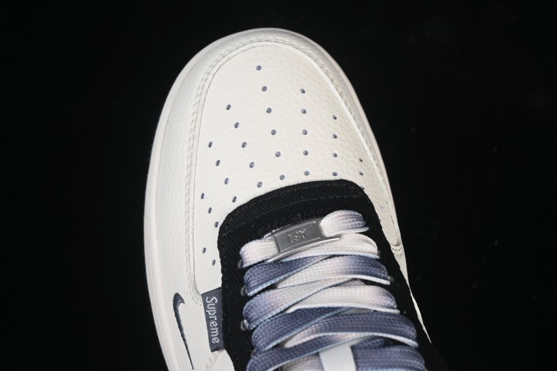 Nike Air Force 1 '07 Low Gucci Collaboration Off-White Black Canvas Hook Low-Top Casual Sneakers - XD2588-605