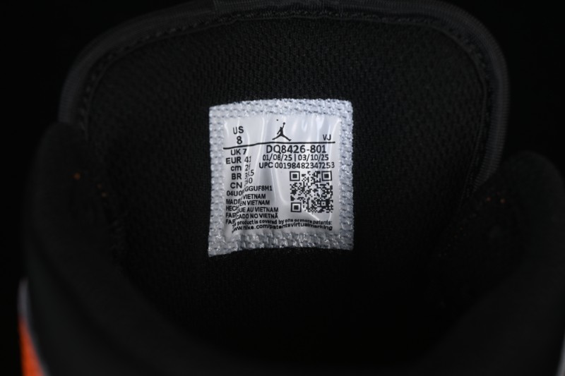 Nike Air Jordan 1 Mid AJ1 Black White Orange - DQ8426-801