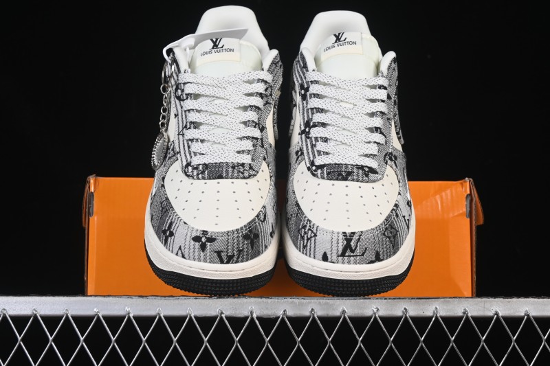 Nike Air Force 1 '07 Low LV Collaboration Gray Floral Canvas Casual Sneakers - DF0188-077