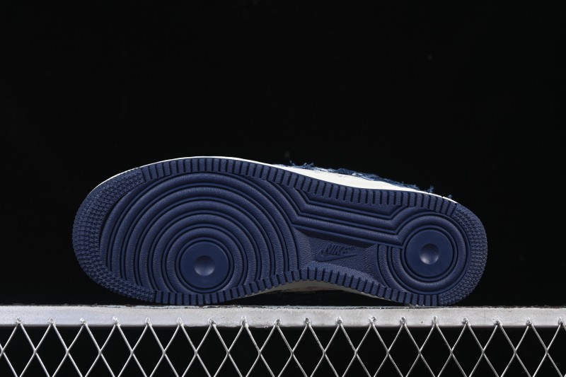 Nike Air Force 1 '07 Low Casual Sneakers in White Navy Blue - YF9511-816