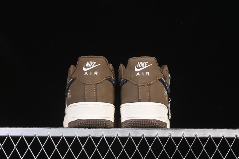 Nike Air Force 1 '07 Low LV Collaboration Military Green Silver Black Casual Sneakers - DK0188-086