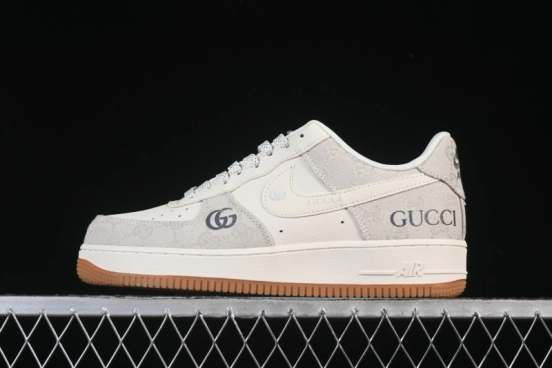 Nike Air Force 1 '07 Low Gucci Collaboration Smoke Grey Gum Low-Top Casual Sneakers - DK0188-084