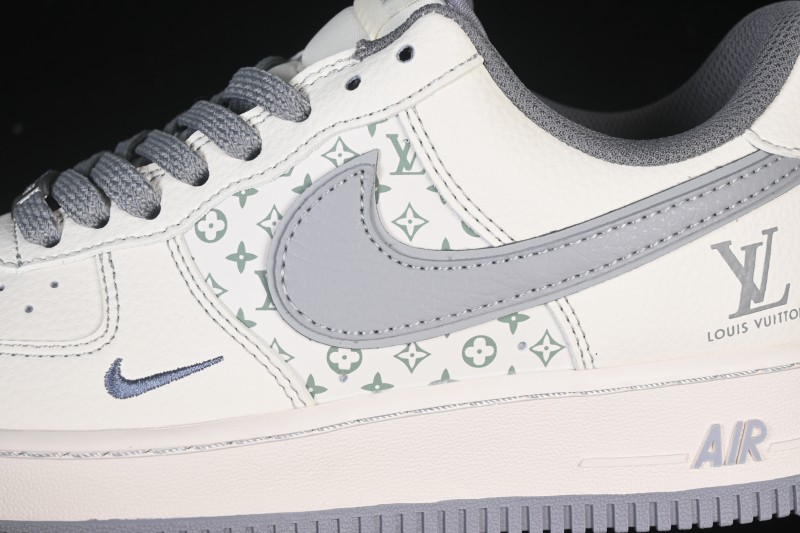 Nike Air Force 1 '07 Low LV Collaboration Printed Beige Swoosh Casual Low-Top Sneakers - HH7518-079
