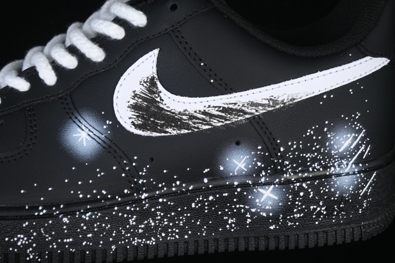 Nike Air Force 1'07 Low Two-Dimensional Theme Black Space Casual Sneakers - ZH0316-101