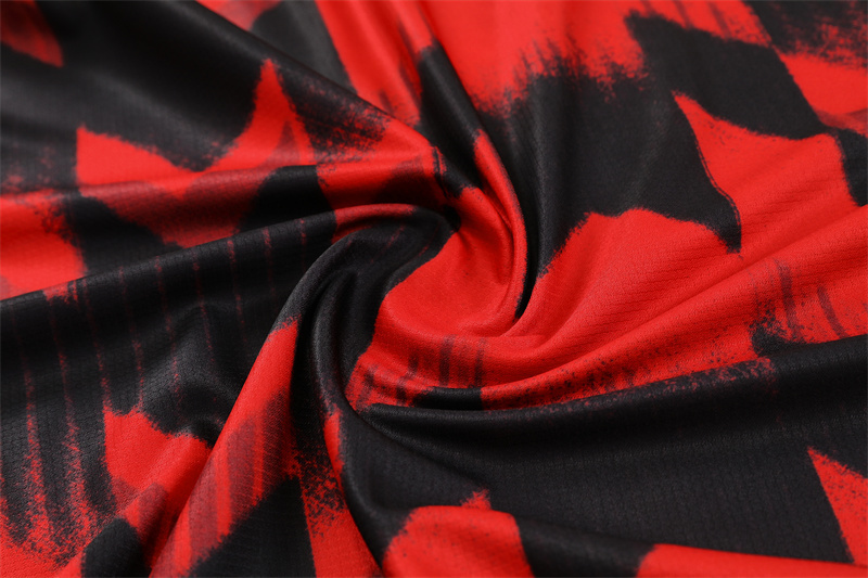 25/26 Manchester United Red Black Camouflage Short Sleeve Jersey+Shorts with XS