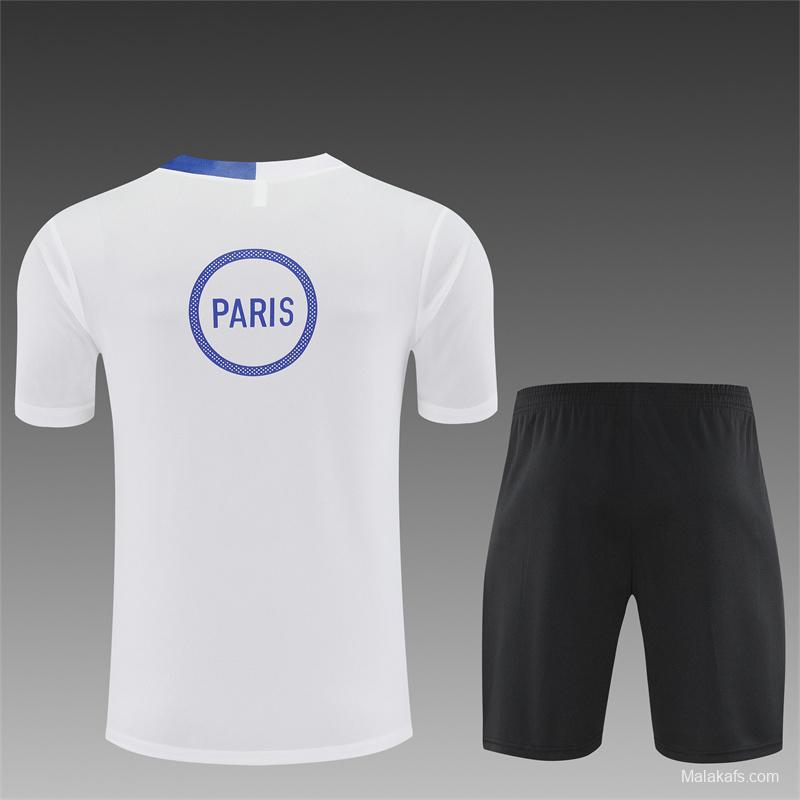 25/26 PSG White T90 with XS Short Sleeve+Soccer Shorts