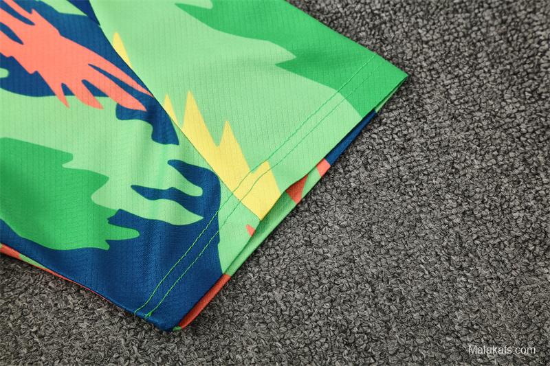 25/26 Brazil Blue Green Camouflage with XS Short Sleeve+Soccer Shorts