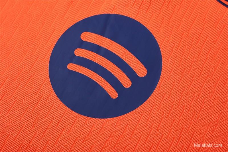 Player Version 25/26 Barcelona Orange T90 Half Zipper Jacket+Long Pants